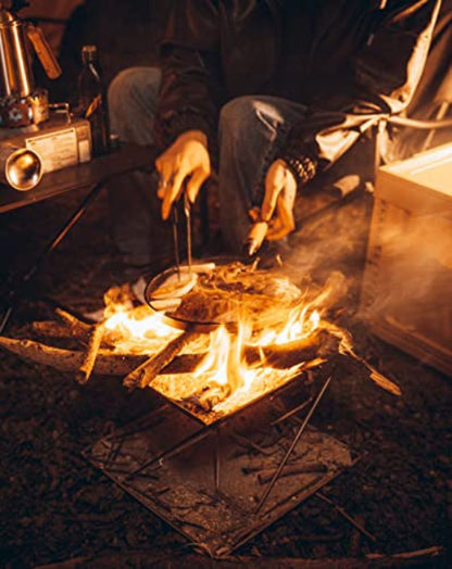 CAMPINGMOON MT-045 hordozható tűzrakó és grill rozsdamentes acél