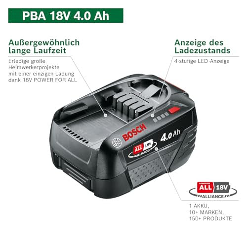 Bosch PBA 18V 4.0Ah akkumulátor 18 volt rendszer, 4.0Ah, karton csomagolás
