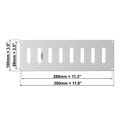 EUROPLAST 300x100mm acéllemez tolórács fehér