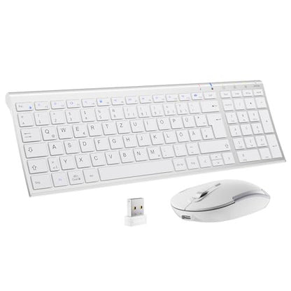 iClever GK08 vezeték nélküli billentyűzet és egér újratölthető, ergonomikus