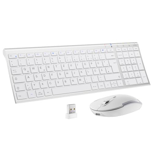 iClever GK08 vezeték nélküli billentyűzet és egér újratölthető, ergonomikus