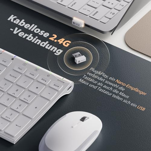iClever GK08 vezeték nélküli billentyűzet és egér újratölthető, ergonomikus