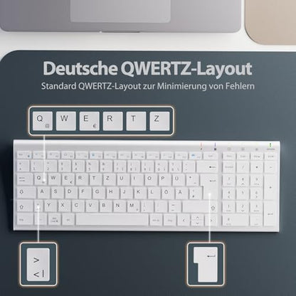 iClever GK08 vezeték nélküli billentyűzet és egér újratölthető, ergonomikus