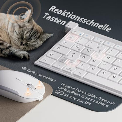 iClever GK08 vezeték nélküli billentyűzet és egér újratölthető, ergonomikus