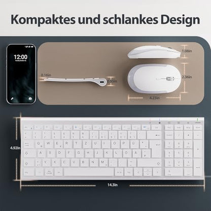 iClever GK08 vezeték nélküli billentyűzet és egér újratölthető, ergonomikus