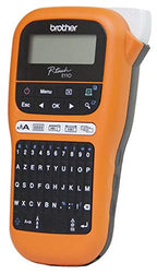 Brother PT-E110 ipari címkézőgép 1 darab Tze-FX221 fekete/fehér 9mm szalaggal