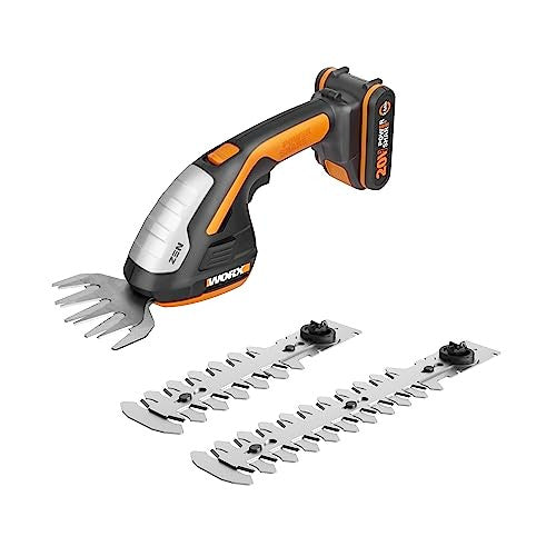 WORX WG801E - akkumulátoros fű- és bokornyíró 20V PowerShare 3 az 1-ben olló, 20 cm