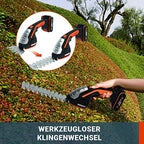 WORX WG801E - akkumulátoros fű- és bokornyíró 20V PowerShare 3 az 1-ben olló, 20 cm