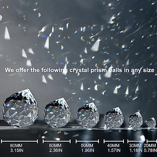 MerryNine kristálygömb prizma napfényfogó függő dísz 40mm, 6 darabos
