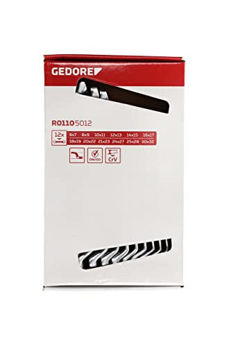 Gedore Red kettős csillagkulcs készlet 12 darabos SW 6-32, króm-vanádium acél, ezüst