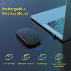 Anmck vezeték nélküli csendes egér, USB laptop PC-hez, újratölthető vékony egér 10m