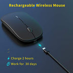 Anmck vezeték nélküli csendes egér, USB laptop PC-hez, újratölthető vékony egér 10m