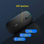 Anmck vezeték nélküli csendes egér, USB laptop PC-hez, újratölthető vékony egér 10m