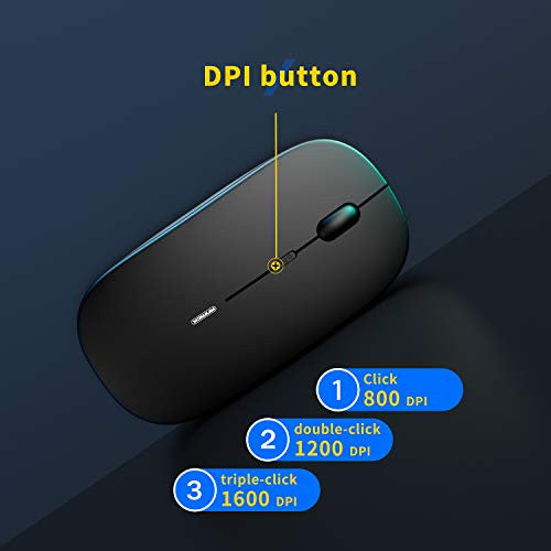 Anmck vezeték nélküli csendes egér, USB laptop PC-hez, újratölthető vékony egér 10m