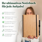 BAMBOOK Classic - újraírható jegyzetfüzet bambusz borító, A5, üres és vonalas