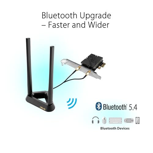 ASUS PCE-BE92BT Wi-Fi adapter, tri-band, Wi-Fi 7, Bluetooth 5.4, OFDMA, multi-link