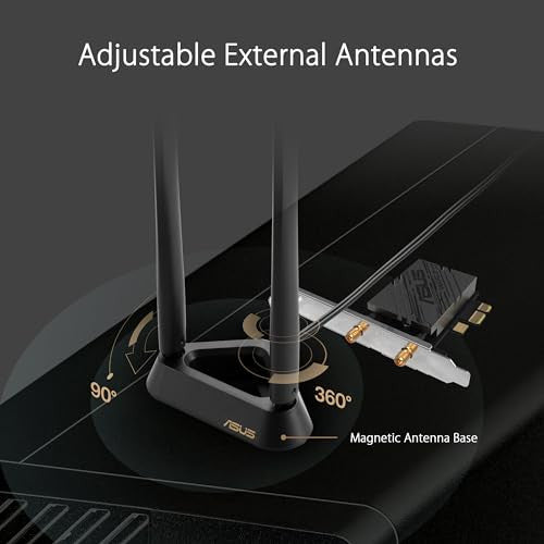 ASUS PCE-BE92BT Wi-Fi adapter, tri-band, Wi-Fi 7, Bluetooth 5.4, OFDMA, multi-link