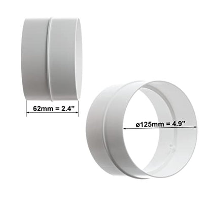 125 mm-es csőcsatlakozó - kerek PVC légcsatorna