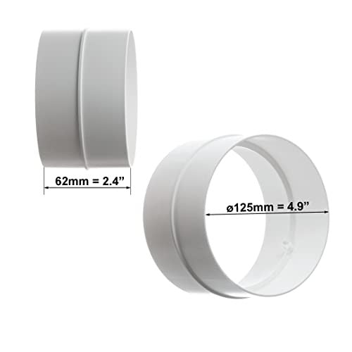 125 mm-es csőcsatlakozó - kerek PVC légcsatorna