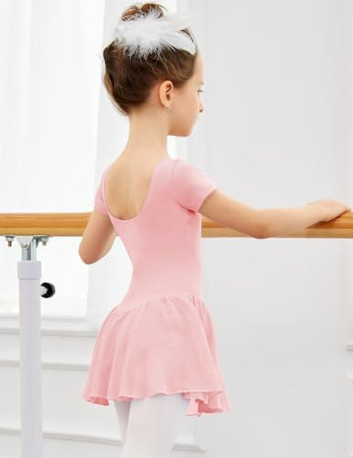 untlet lány balettruha táncruha pamut tüll balerina jelmez rövid ujjú