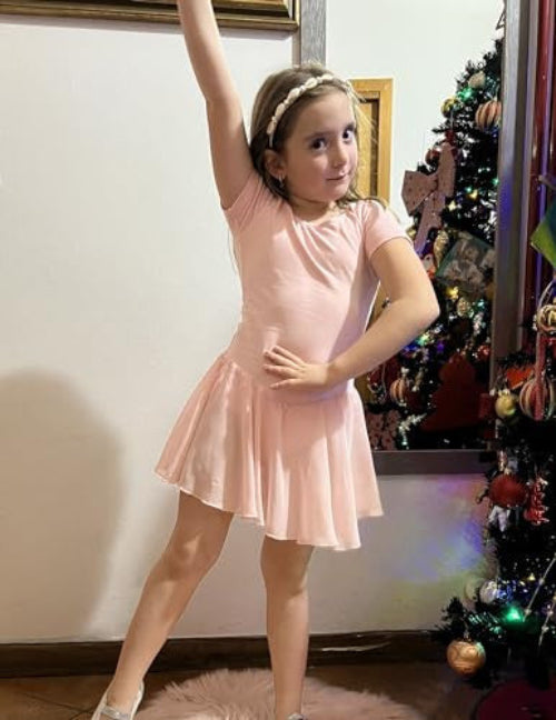 untlet lány balettruha táncruha pamut tüll balerina jelmez rövid ujjú