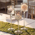 Nuptio üveg mécsestartó - 3 darabos tealight és úszó gyertyákhoz, magas elegáns