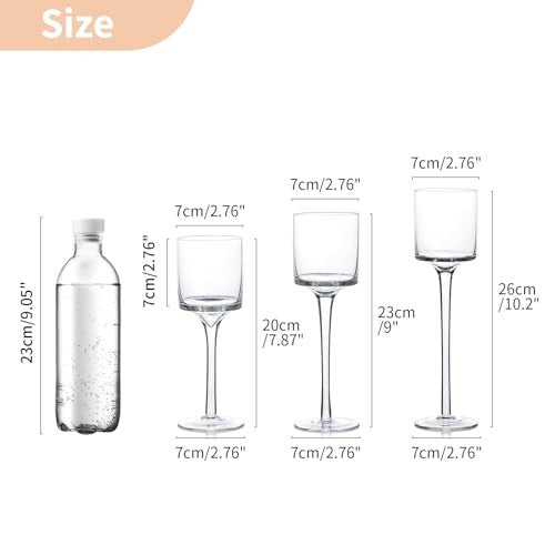 Nuptio üveg mécsestartó - 3 darabos tealight és úszó gyertyákhoz, magas elegáns