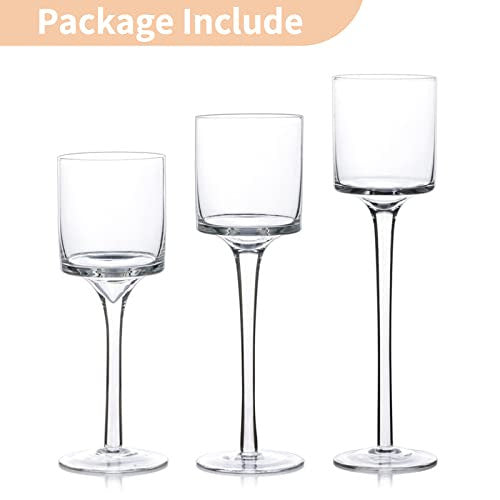 Nuptio üveg mécsestartó - 3 darabos tealight és úszó gyertyákhoz, magas elegáns