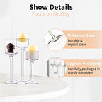 Nuptio üveg mécsestartó - 3 darabos tealight és úszó gyertyákhoz, magas elegáns