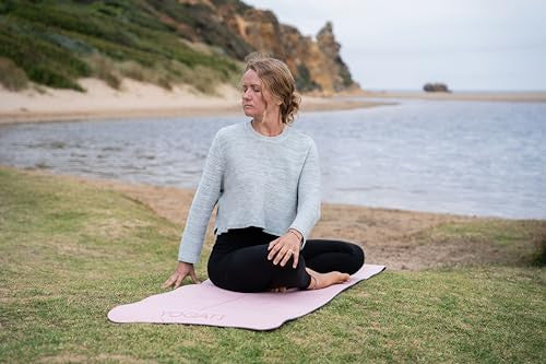YOGATI jógaszőnyeg igazító vonalakkal hordozószíjjal, környezetbarát, csúszásmentes
