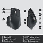 Logitech MX Keys Combo Gen 2 vezeték nélküli billentyűzet és egér szürke