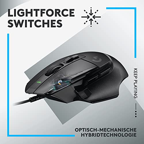 Logitech G G502 X vezetékes gamer egér LIGHTFORCE hibrid optikai-mechanikus