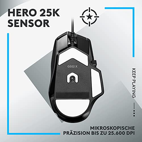 Logitech G G502 X vezetékes gamer egér LIGHTFORCE hibrid optikai-mechanikus