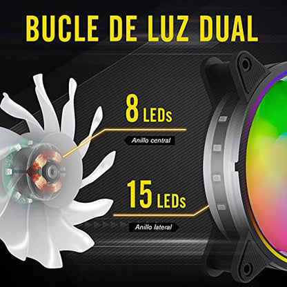 EZDIY-FAB Moonlight RGB házventilátor 120 mm ventilátor hub X és távirányító, alaplap