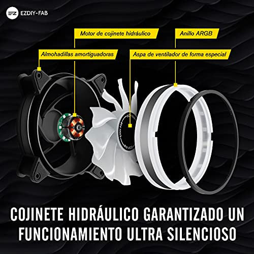 EZDIY-FAB Moonlight RGB házventilátor 120 mm ventilátor hub X és távirányító, alaplap