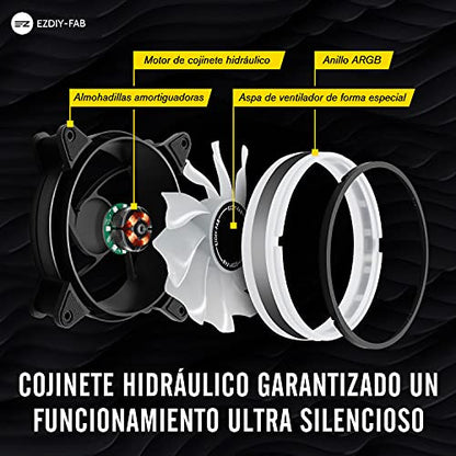 EZDIY-FAB Moonlight RGB házventilátor 120 mm ventilátor hub X és távirányító, alaplap