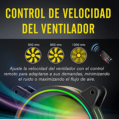 EZDIY-FAB Moonlight RGB házventilátor 120 mm ventilátor hub X és távirányító, alaplap