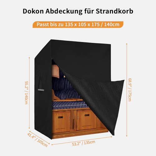 Dokon strandkosár védőhuzat 135x105x175/140 cm