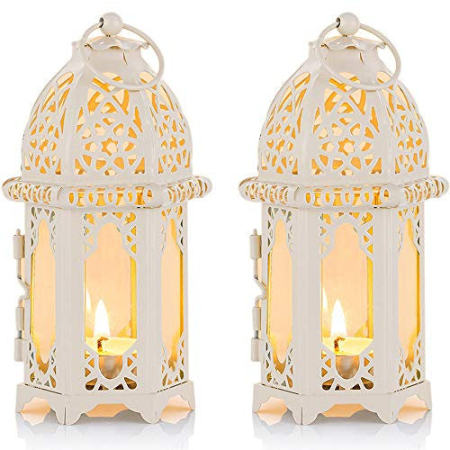 NUPTIO Ramadan lámpás dekorációk otthonra: fém üveg marokkói mécsestartó Eid 2