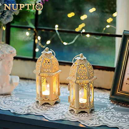 NUPTIO Ramadan lámpás dekorációk otthonra: fém üveg marokkói mécsestartó Eid 2
