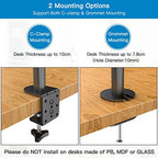 HUANUO 3-képernyős monitorállvány, 3x13-24" monitorhoz, 10 kg teherbírás, könnyen