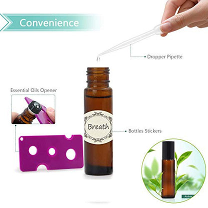 Yalbdopo illóolaj roller üveg 10ml újratölthető borostyán üveg fekete kupakkal 12