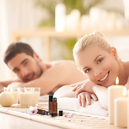 Yalbdopo illóolaj roller üveg 10ml újratölthető borostyán üveg fekete kupakkal 12