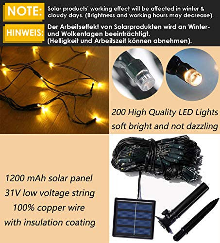 200 LED napelemes hálós fény, 3M x 2M tündérfényfüzér, 8 módos kültéri időjárásálló
