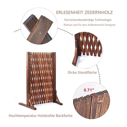 uyoyous 2 darabos fa rácsos kerítés 120 cm, összecsukható