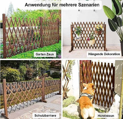 uyoyous 2 darabos fa rácsos kerítés 120 cm, összecsukható