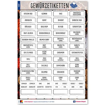 117 fűszer címke matrica - négyzet alakú - átlátszó - öntapadós - vízálló - fűszer