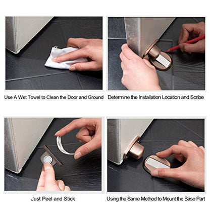 Door Stopper mágneses ajtóütköző fúrás nélkül rozsdamentes acél