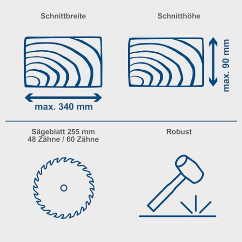 Scheppach HM254 gérvágó fűrész lágyindítással és lézerrel 2000 W, 255 mm fűrészlap