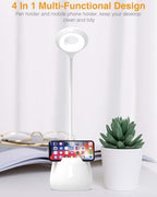 LED asztali lámpa éjszakai fénnyel, USB újratölthető olvasólámpa, 4 szemkímélő mód